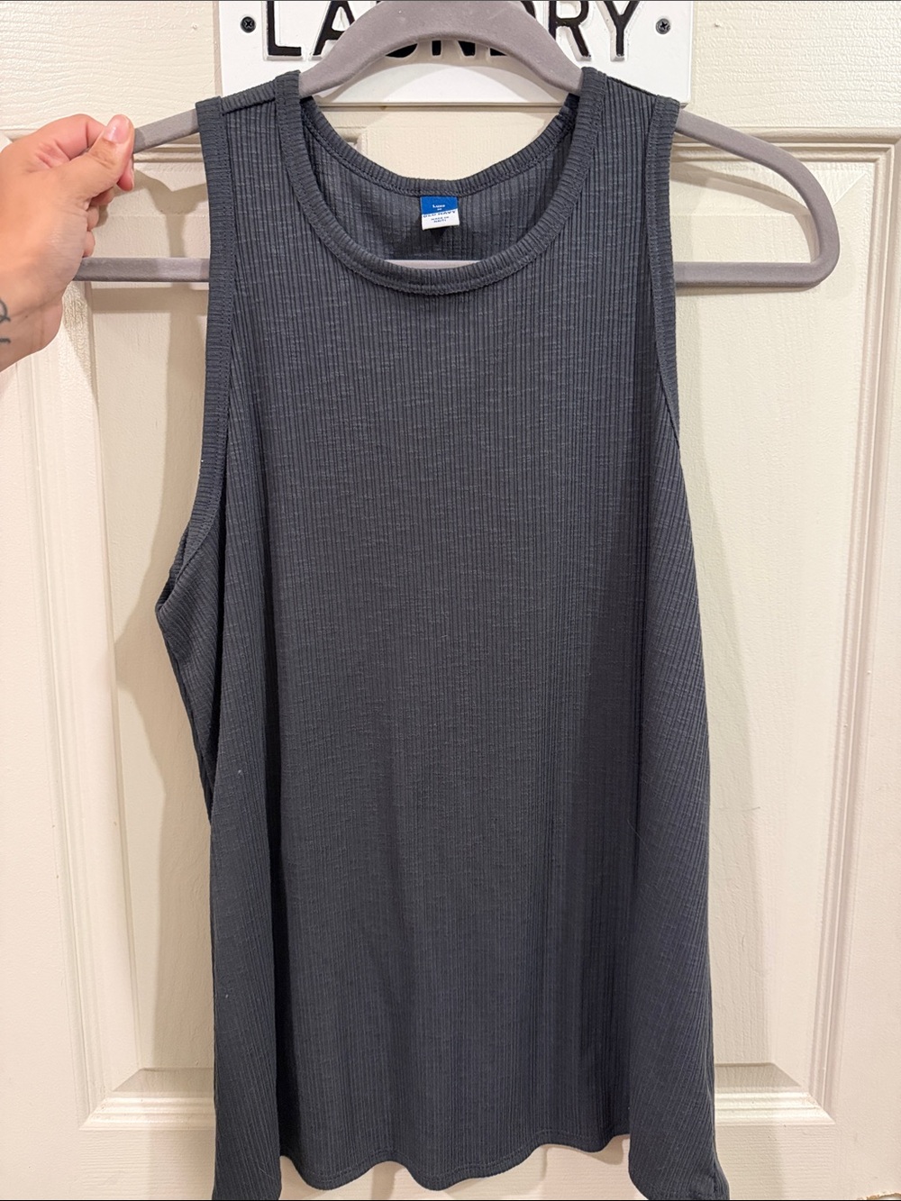 Old Navy Ribbed Sleeveless Tank Top - Charcoal Gray